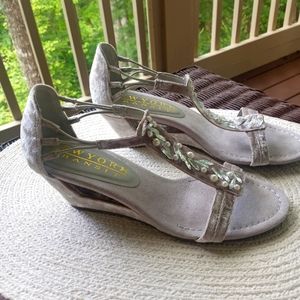 New York Transit Cutaway Wedge Sandals